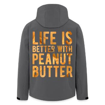 Erdnussbutter Tag Spruch Peanut Butter - Recycelte Männer Softshell-Jacke von Stanley/Stella - Anthrazit - Hinten - AI Model Male 185 light (185cm)