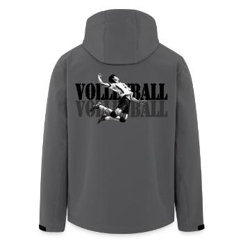 Dynamic volleyball player in action - Men’s Recycled Softshell Jacket by Stanley/Stella - anthracite - Back - AI Model Male 185 light (185cm)