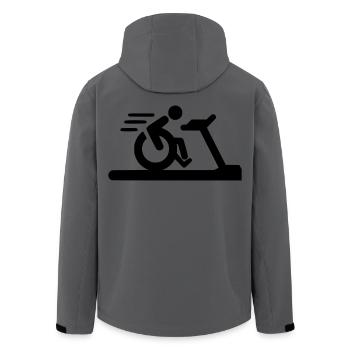 Wheelchair fitness # - Men’s Recycled Softshell Jacket by Stanley/Stella - anthracite - Back - AI Model Male 185 light (185cm)