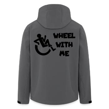 Rollen Sie mit mir in meinem Rollstuhl * - Recycelte Männer Softshell-Jacke von Stanley/Stella - Anthrazit - Hinten - AI Model Male 185 light (185cm)