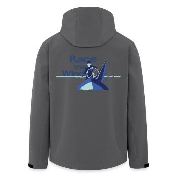 Race the Wind – Segeln Regatta Skipper Spruch - Recycelte Männer Softshell-Jacke von Stanley/Stella - Anthrazit - Hinten - AI Model Male 185 light (185cm)