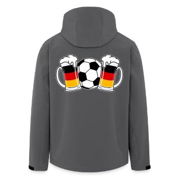 Fussball Deutschland Bier - Recycelte Männer Softshell-Jacke von Stanley/Stella - Anthrazit - Hinten - AI Model Male 185 light (185cm)