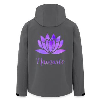 Namaste - Recycelte Männer Softshell-Jacke von Stanley/Stella - Anthrazit - Hinten - AI Model Male 185 light (185cm)