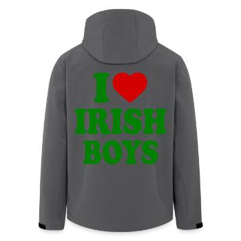 I love irish boys - Recycelte Männer Softshell-Jacke von Stanley/Stella - Anthrazit - Hinten - AI Model Male 185 light (185cm)