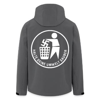 halte deine umwelt sauber - gegen rechts - Recycelte Männer Softshell-Jacke von Stanley/Stella - Anthrazit - Hinten - AI Model Male 185 light (185cm)