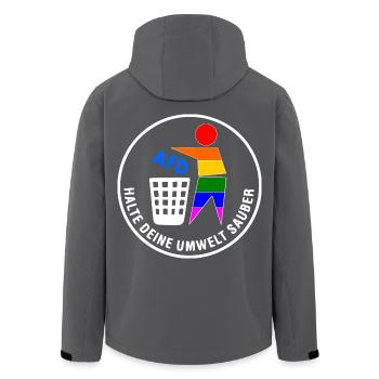 Fck afd - halte deine umwelt sauber - Recycelte Männer Softshell-Jacke von Stanley/Stella - Anthrazit - Hinten - AI Model Male 185 light (185cm)