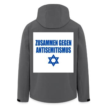 zusammen gegen antisemitismus - Recycelte Männer Softshell-Jacke von Stanley/Stella - Anthrazit - Hinten - AI Model Male 185 light (185cm)