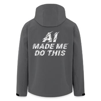 AI made me do this - statement - Recycelte Männer Softshell-Jacke von Stanley/Stella - Anthrazit - Hinten - AI Model Male 185 light (185cm)