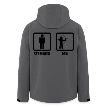 Funny archer - Men’s Recycled Softshell Jacket by Stanley/Stella - anthracite - Back - AI Model Male 185 light (185cm)