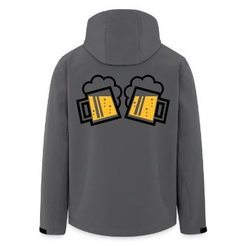 2 Bayrische Bierkrüge Prosten (Bier Maßkrüge / 2C) - Recycelte Männer Softshell-Jacke von Stanley/Stella - Anthrazit - Hinten - AI Model Male 185 light (185cm)