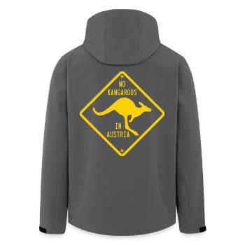 Keine Kängurus in Österreich Straßenschild - Recycelte Männer Softshell-Jacke von Stanley/Stella - Anthrazit - Hinten - AI Model Male 185 light (185cm)