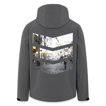 Diamantene Straße in Deutschland - Recycelte Männer Softshell-Jacke von Stanley/Stella - Anthrazit - Hinten - AI Model Male 185 light (185cm)