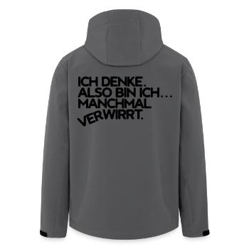 Denken und verwirrt sein - Recycelte Männer Softshell-Jacke von Stanley/Stella - Anthrazit - Hinten - AI Model Male 185 light (185cm)