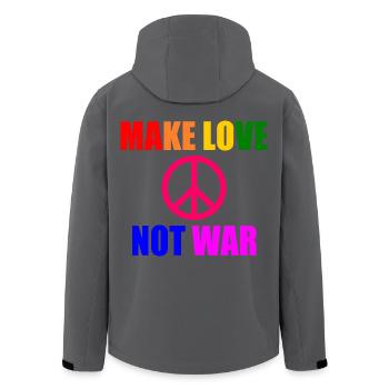 Make love not war - Recycelte Männer Softshell-Jacke von Stanley/Stella - Anthrazit - Hinten - AI Model Male 185 light (185cm)