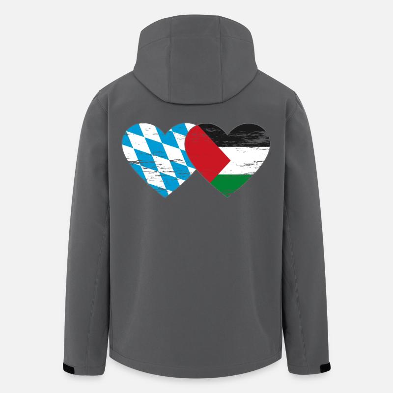 Bayern Palästina Flagge Herz - Recycelte Männer Softshell-Jacke von Stanley/Stella - Anthrazit