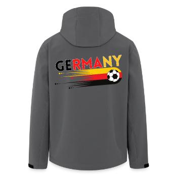 Deutschland German Football Soccer Ball Travel Retro - Recycelte Männer Softshell-Jacke von Stanley/Stella - Anthrazit - Hinten - AI Model Male 185 light (185cm)
