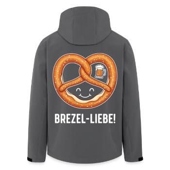 Brezel-Liebe ! - Recycelte Männer Softshell-Jacke von Stanley/Stella - Anthrazit - Hinten - AI Model Male 185 light (185cm)