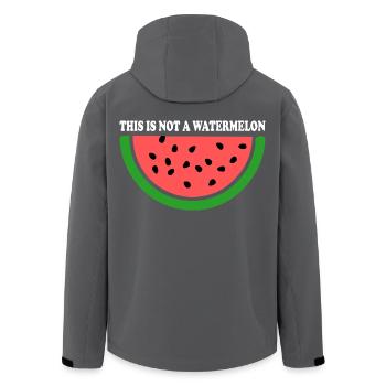 Wassermelone - Recycelte Männer Softshell-Jacke von Stanley/Stella - Anthrazit - Hinten - AI Model Male 185 light (185cm)