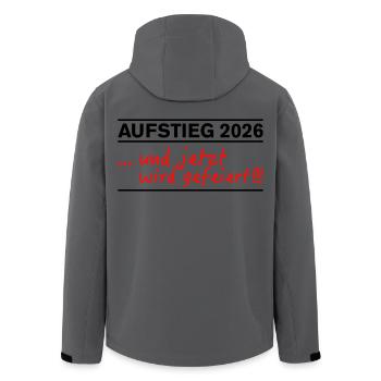 Aufsteiger 2026 Aufstieg jetzt wird gefeiert - Recycelte Männer Softshell-Jacke von Stanley/Stella - Anthrazit - Hinten - AI Model Male 185 light (185cm)