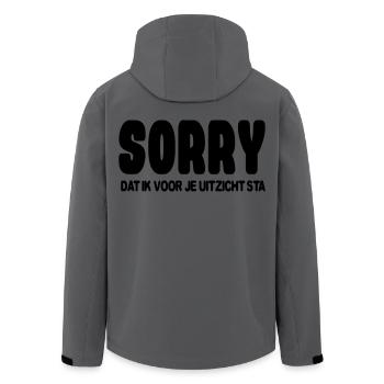 Sorry to stand in front of your view. Tall people * - Men’s Recycled Softshell Jacket by Stanley/Stella - anthracite - Back - AI Model Male 185 light (185cm)