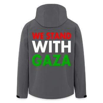 We stand with gaza - Recycelte Männer Softshell-Jacke von Stanley/Stella - Anthrazit - Hinten - AI Model Male 185 light (185cm)