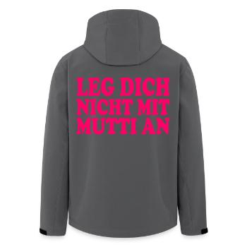 Leg dich nicht mit mutti an - Recycelte Männer Softshell-Jacke von Stanley/Stella - Anthrazit - Hinten - AI Model Male 185 light (185cm)