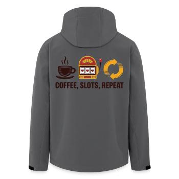 Coffee Slots Repeat Casino Gambling - Men’s Recycled Softshell Jacket by Stanley/Stella - anthracite - Back - AI Model Male 185 light (185cm)