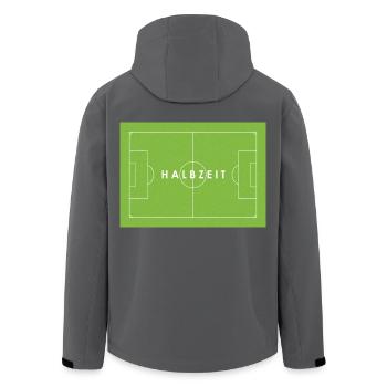 HALBZEIT – Fußball - Spielfeld - Fußballfans - Tor - Recycelte Männer Softshell-Jacke von Stanley/Stella - Anthrazit - Hinten - AI Model Male 185 light (185cm)