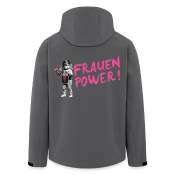 FRAUENPOWER Statement Shirt zum Weltfrauentag - Recycelte Männer Softshell-Jacke von Stanley/Stella - Anthrazit - Hinten - AI Model Male 185 light (185cm)
