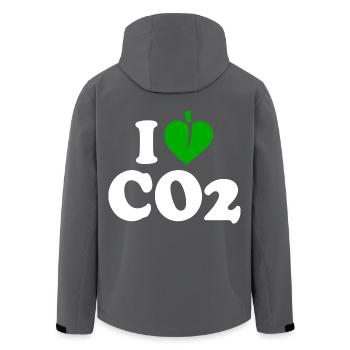 I love co2 - Recycelte Männer Softshell-Jacke von Stanley/Stella - Anthrazit - Hinten - AI Model Male 185 light (185cm)