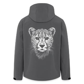 Gepard Portrait Safari Afrika Tiere Tier - Recycelte Männer Softshell-Jacke von Stanley/Stella - Anthrazit - Hinten - AI Model Male 185 light (185cm)