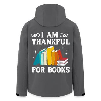 Buch Leseratte Bibliothek Lesen Bücherwurm - Recycelte Männer Softshell-Jacke von Stanley/Stella - Anthrazit - Hinten - AI Model Male 185 light (185cm)