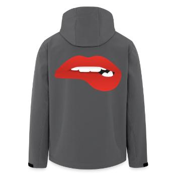 Rote Lippen sagen Küss mich - Recycelte Männer Softshell-Jacke von Stanley/Stella - Anthrazit - Hinten - AI Model Male 185 light (185cm)
