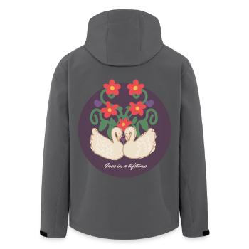 Schwäne verliebt, romantisch, Paar Valentinstag - Recycelte Männer Softshell-Jacke von Stanley/Stella - Anthrazit - Hinten - AI Model Male 185 light (185cm)