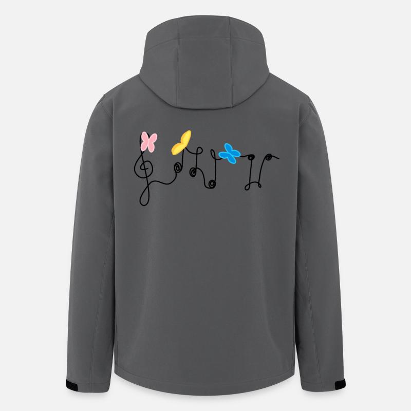 Harmony: Musical notes and butterflies - Men’s Recycled Softshell Jacket by Stanley/Stella - anthracite
