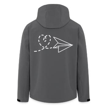 Liebe und Abenteuer Herz und Papierflieger - Recycelte Männer Softshell-Jacke von Stanley/Stella - Anthrazit - Hinten - AI Model Male 185 light (185cm)