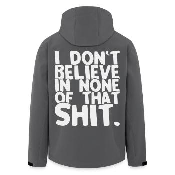 Ich glaub den Mist nicht Lustiger Spruch - Recycelte Männer Softshell-Jacke von Stanley/Stella - Anthrazit - Hinten - AI Model Male 185 light (185cm)