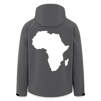 Afrika Kontinent Karte weiß - Recycelte Männer Softshell-Jacke von Stanley/Stella - Anthrazit - Hinten - AI Model Male 185 light (185cm)