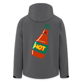 Scharfe Soße - Grillen und Barbeque - Recycelte Männer Softshell-Jacke von Stanley/Stella - Anthrazit - Hinten - AI Model Male 185 light (185cm)