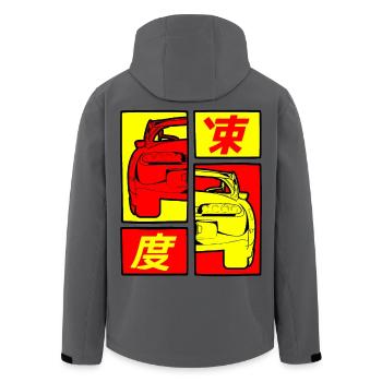 Comic Strips japan jdm legend - supra - Recycelte Männer Softshell-Jacke von Stanley/Stella - Anthrazit - Hinten - AI Model Male 185 light (185cm)