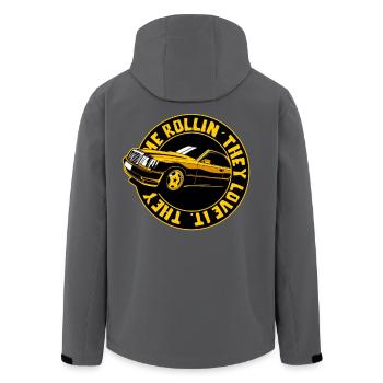 Sie sehen mich rollen, in meinem Auto - Recycelte Männer Softshell-Jacke von Stanley/Stella - Anthrazit - Hinten - AI Model Male 185 light (185cm)