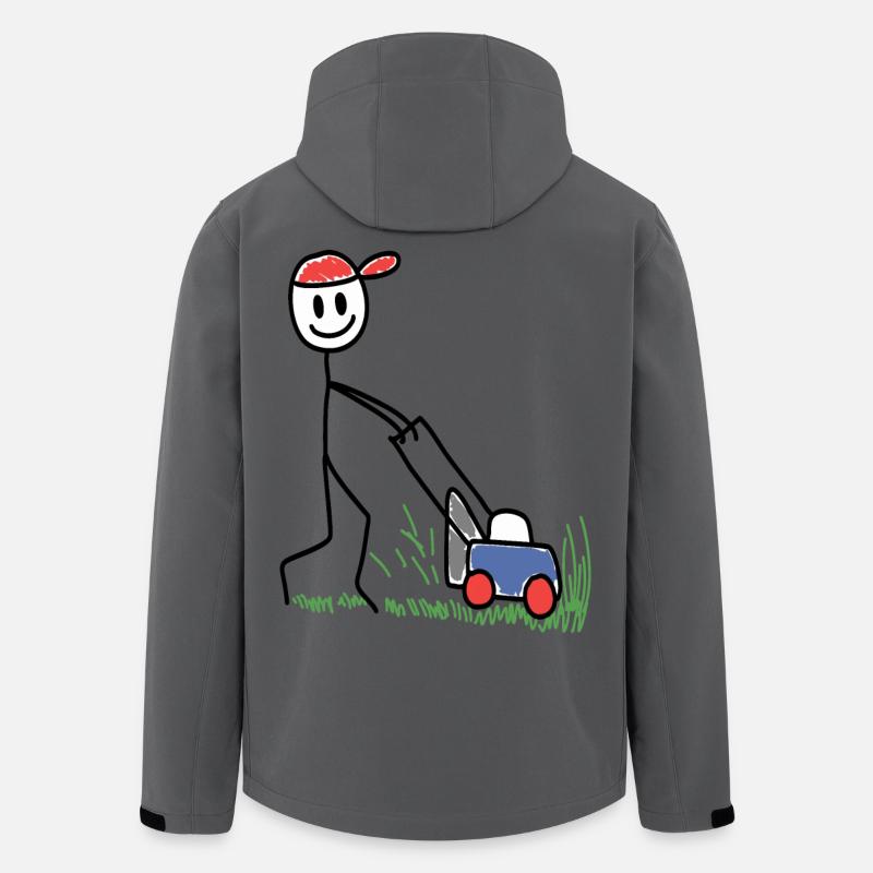 Rasenmäher Doodle - Gartenarbeit - Recycelte Männer Softshell-Jacke von Stanley/Stella - Anthrazit