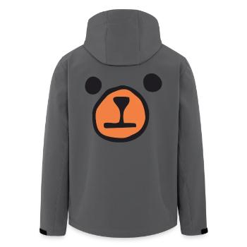 Visage d’ours - Ours - Veste softshell homme en polyester recyclé Stanley/Stella - charbon - Dos - AI Model Male 185 light (185cm)