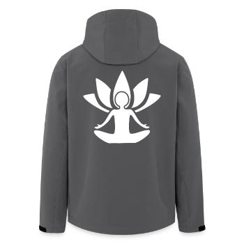 Namaste Yogi - Yoga - Recycelte Männer Softshell-Jacke von Stanley/Stella - Anthrazit - Hinten - AI Model Male 185 light (185cm)