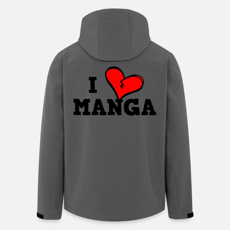 J’adore les mangas - Veste softshell homme en polyester recyclé Stanley/Stella - charbon