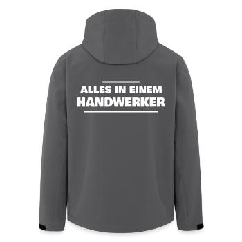Alles in einem Handwerker - Recycelte Männer Softshell-Jacke von Stanley/Stella - Anthrazit - Hinten - AI Model Male 185 light (185cm)