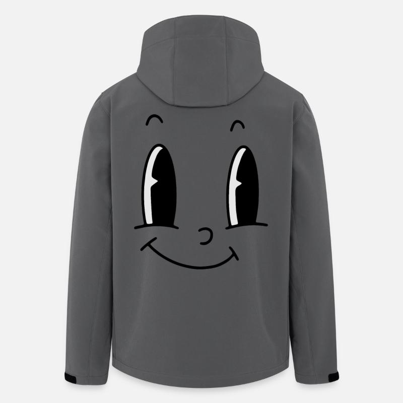 Lustiges Gesicht großen Augen - Recycelte Männer Softshell-Jacke von Stanley/Stella - Anthrazit