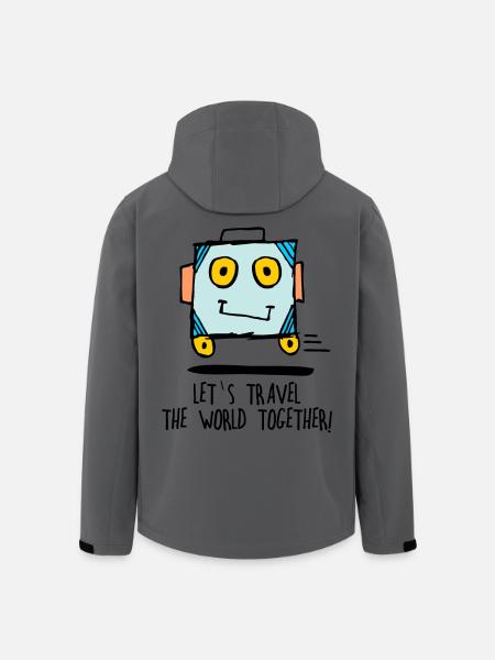 Lass uns gemeinsam die Welt bereisen - Reisen - Recycelte Männer Softshell-Jacke von Stanley/Stella - Anthrazit