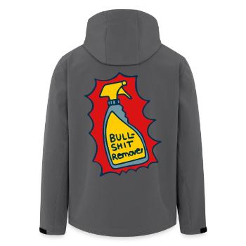 Reiniger, Bullshit Entferner - Recycelte Männer Softshell-Jacke von Stanley/Stella - Anthrazit - Hinten - AI Model Male 185 light (185cm)