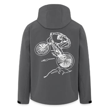 Freeride Trial Bike Radfahren - Recycelte Männer Softshell-Jacke von Stanley/Stella - Anthrazit - Hinten - AI Model Male 185 light (185cm)
